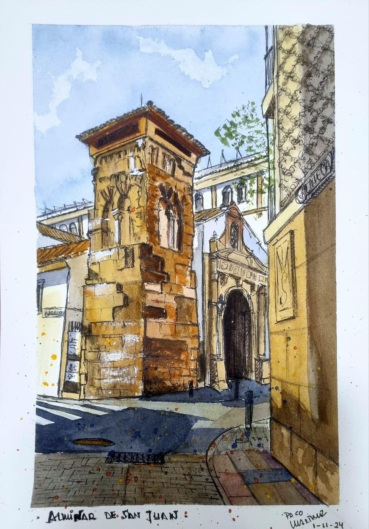 Acuarela del Alminar de San Juan
